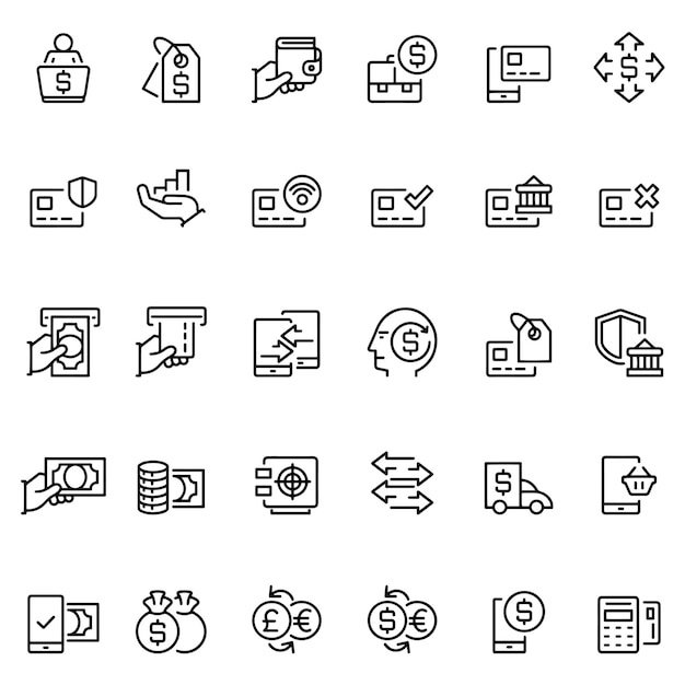 une collection de différentes icônes dont une qui dit " non "