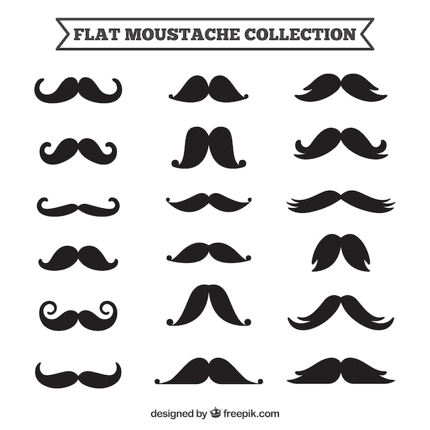 Collection de différentes moustaches conçoit