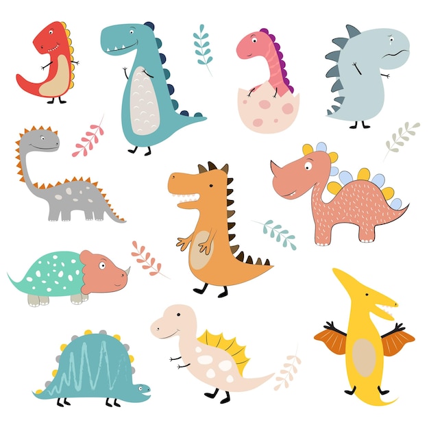 une collection de différents dinosaures