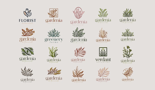 Une Collection De Différents Logos Pour Gardénia.