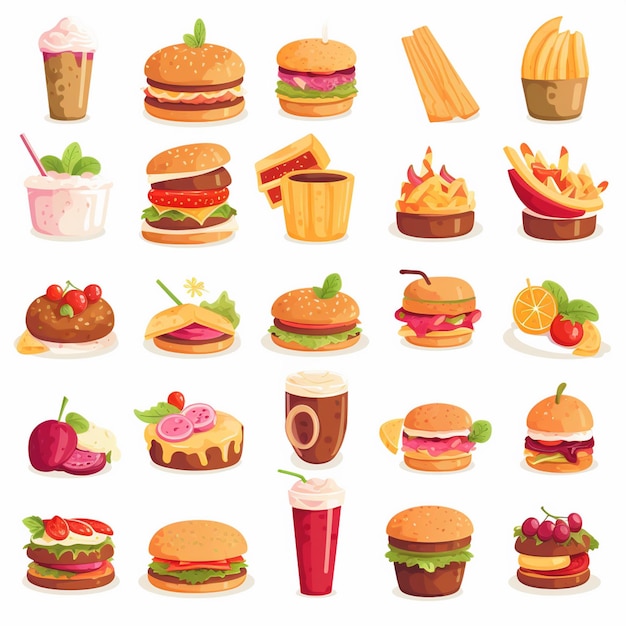 une collection de différents types d'aliments, y compris une variété de différents types de aliments