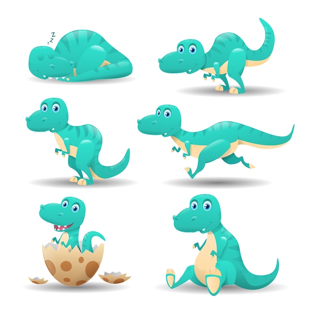 Collection De Dinosaures De Dessins Animés