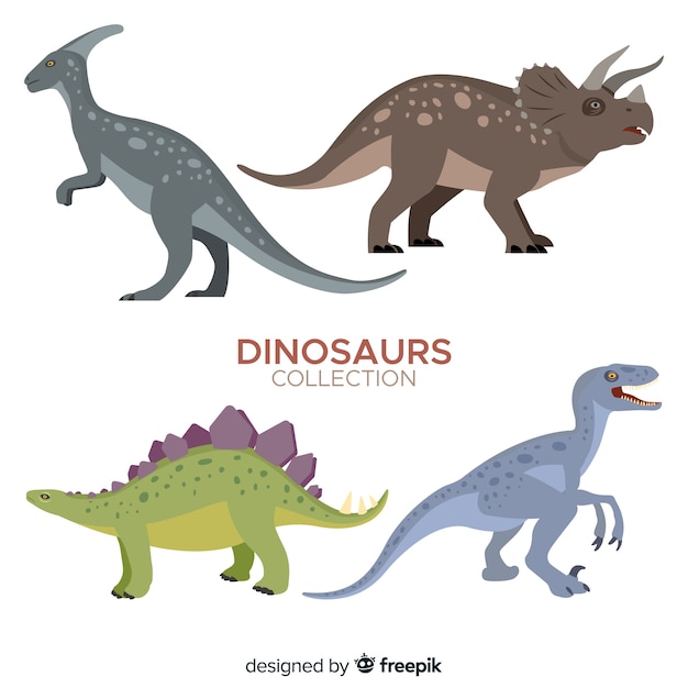 Collection De Dinosaures Plats