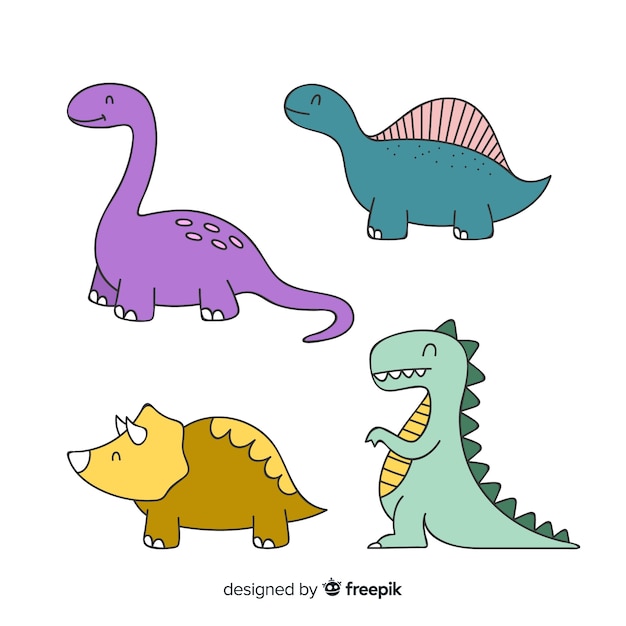 Collection De Dinosaures Plats