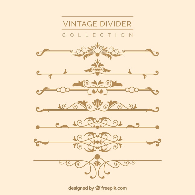 Collection De Diviseurs Dans Le Style Vintage