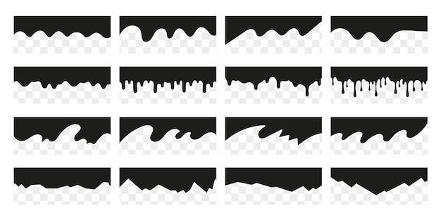 Collection de diviseurs d'en-tête avec des ondes de gouttes et des formes géométriques