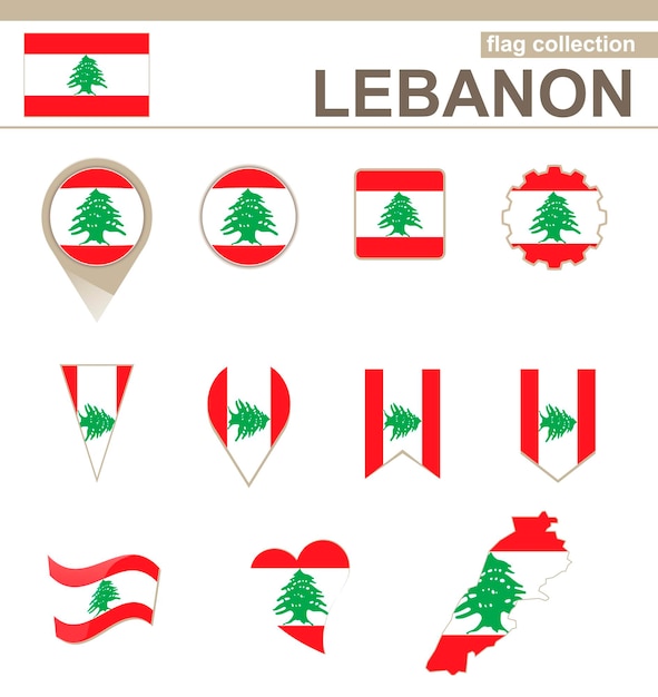 Collection Drapeau Liban, 12 Versions