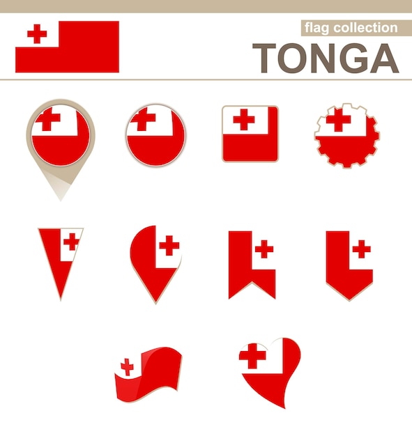 Collection Drapeau Tonga, 12 versions