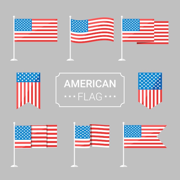 Collection De Drapeaux Américains