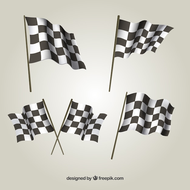 Collection de drapeaux à carreaux
