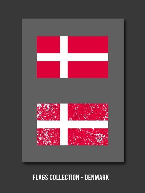 Vecteur collection drapeaux danemark