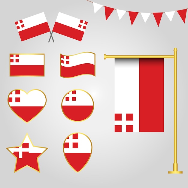 Collection de drapeaux de l'État d'Utrecht des Pays-Bas sous différentes formes et emblèmes
