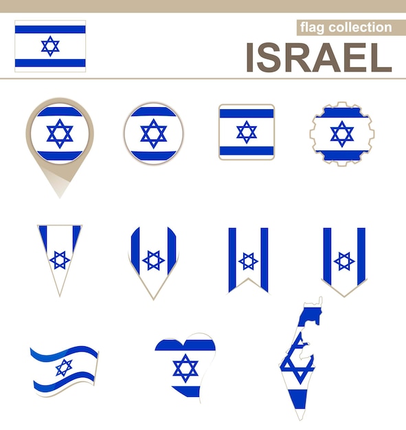 Collection De Drapeaux D'israël, 12 Versions