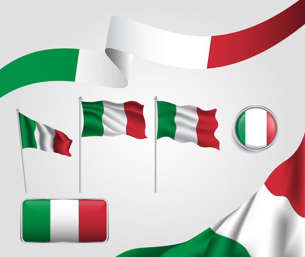 Vecteur collection de drapeaux d'italie