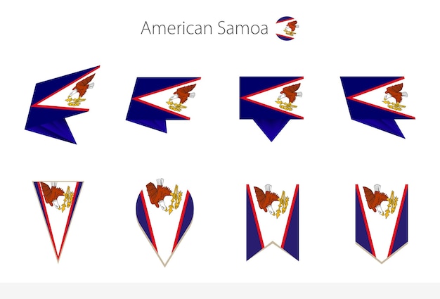 Collection De Drapeaux Nationaux Des Samoa Américaines Huit Versions De Drapeaux Vectoriels Des Samoa Américaines