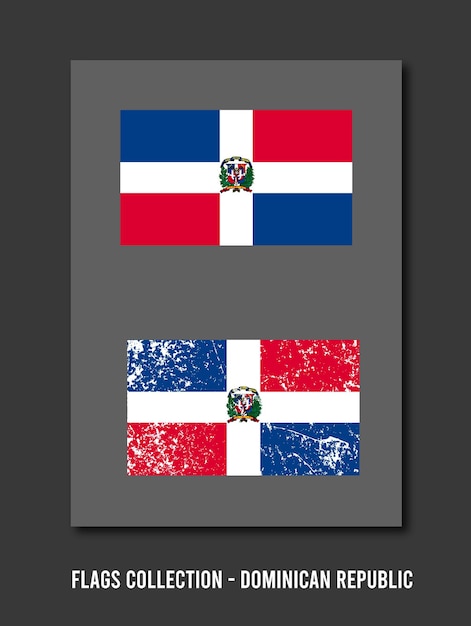 Vecteur collection drapeaux république dominicaine