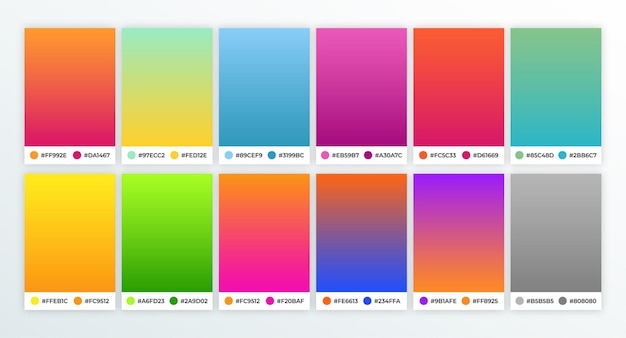 Vecteur collection d'échantillons de dégradés vibrants colorés