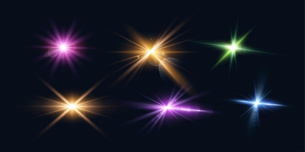 Collection d'effets de lumière parasite transparente colorée