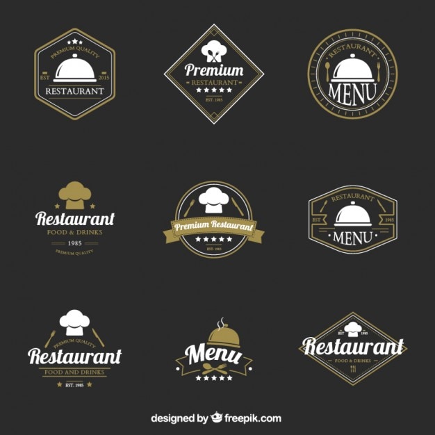 Vecteur collection de l'élégant restaurant logotype millésime