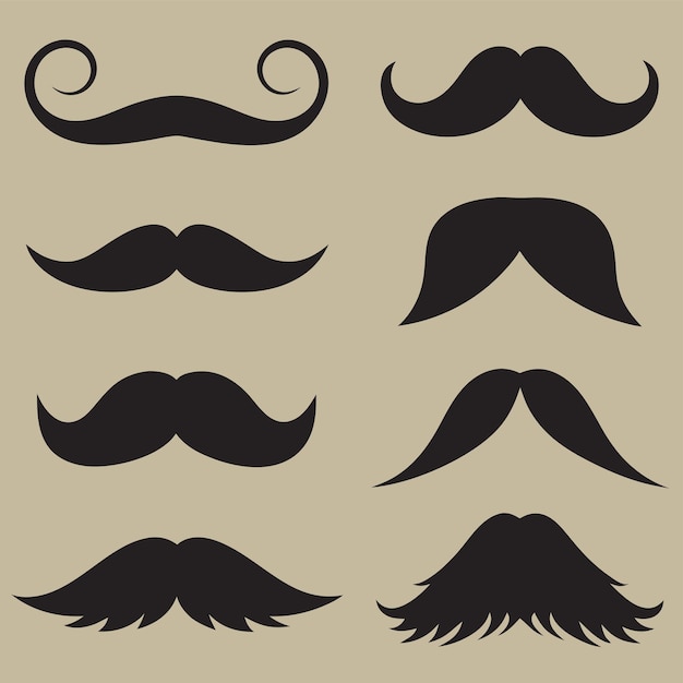 Une collection élégante de moustaches noires vectorielles