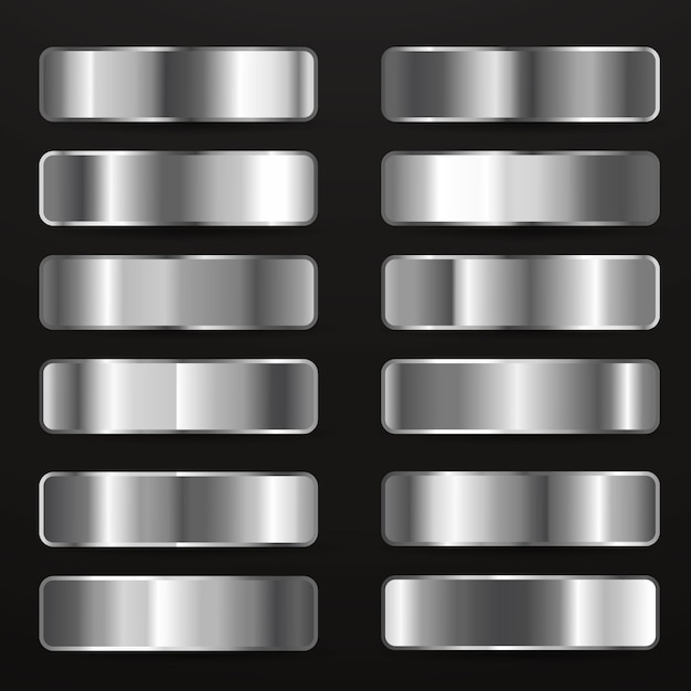 Collection d'éléments argentés en gradient