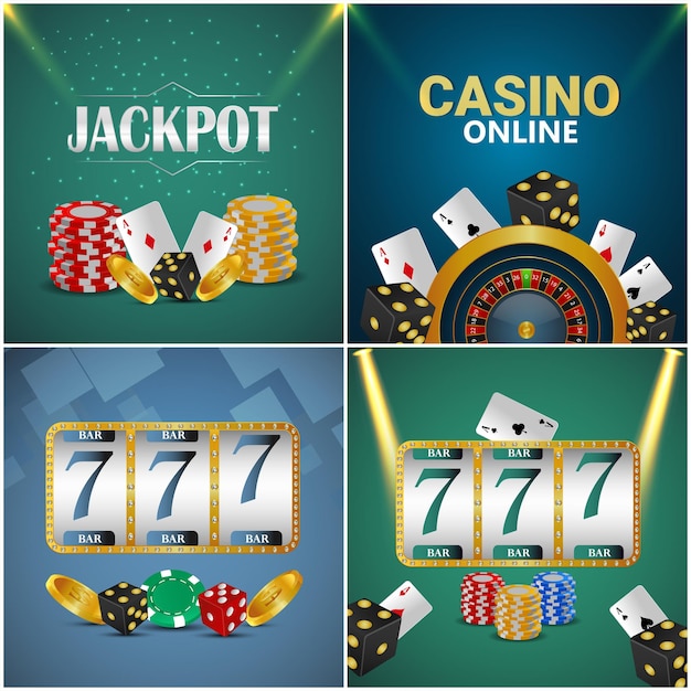 Collection d'éléments de casino réalistes