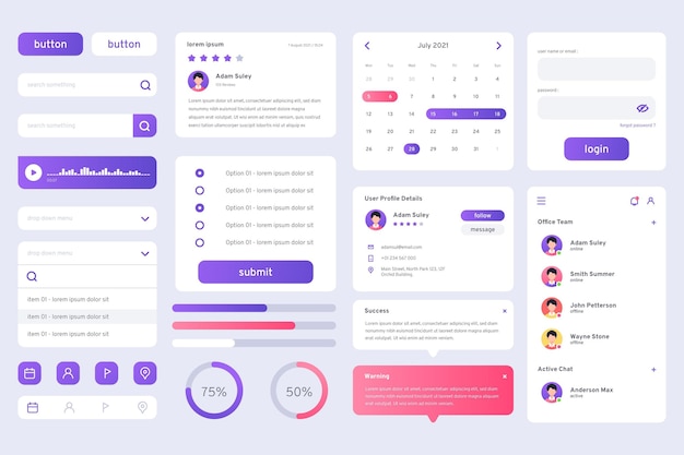 Collection D'éléments Dégradés Ui/ux