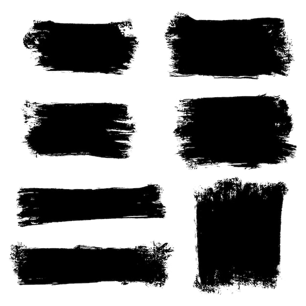 Collection d'éléments graphiques dessinés à la main de brosse vectorielle Ensemble de coups de pinceau vectoriels isolés sur illustration vectorielle fond blanc