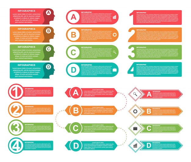 Collection d'éléments infographiques dans un style plat.