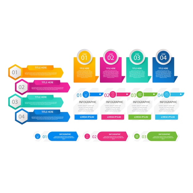 Collection d'éléments infographiques dégradé