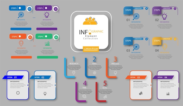 Collection d'éléments infographiques dégradé