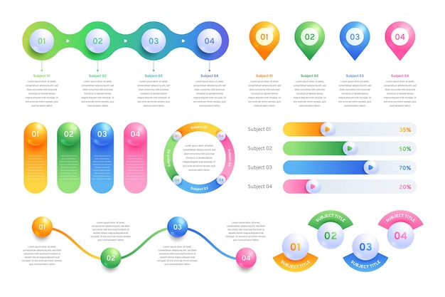 Collection d'éléments infographiques réalistes