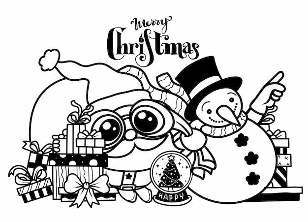 Collection D'éléments De Noël Dessinés à La Main, Clipart Festif Du Nouvel An