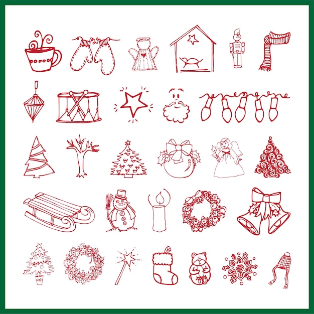 collection d'éléments de Noël ensemble d'éléments de Noël