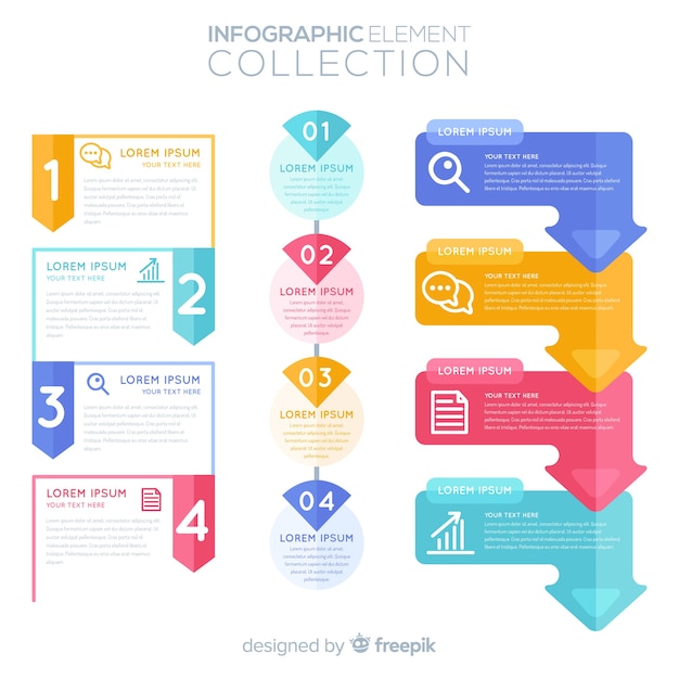 Collection D'éléments Plats Infographiques