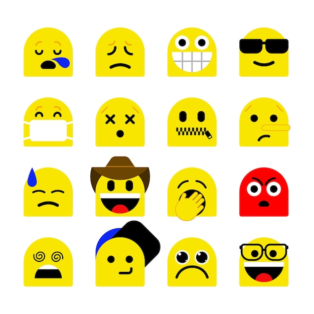 Collection D'emoji Jaunes Mélangés