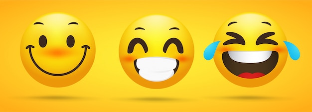 Collection Emoji Qui Affiche Des émotions Heureuses