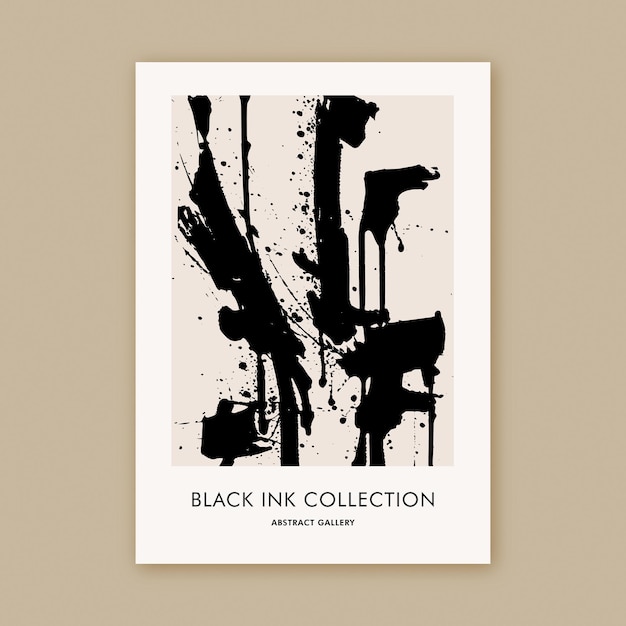 Vecteur collection d'encre noire peinture de formes abstraites modernes