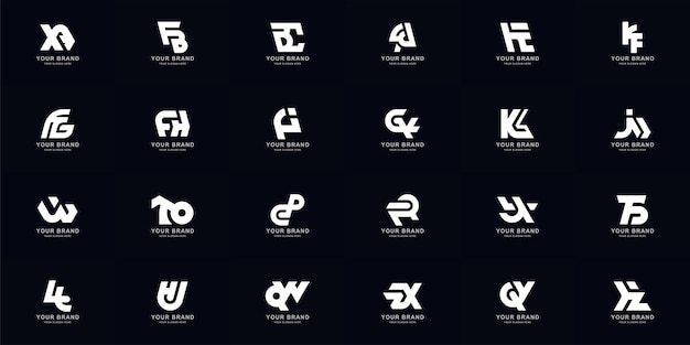 Collection ensemble complet abstrait combiner lettre az création de logo monogramme