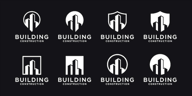 Collection D'ensembles De Construction, Symboles De Conception De Logo Immobilier