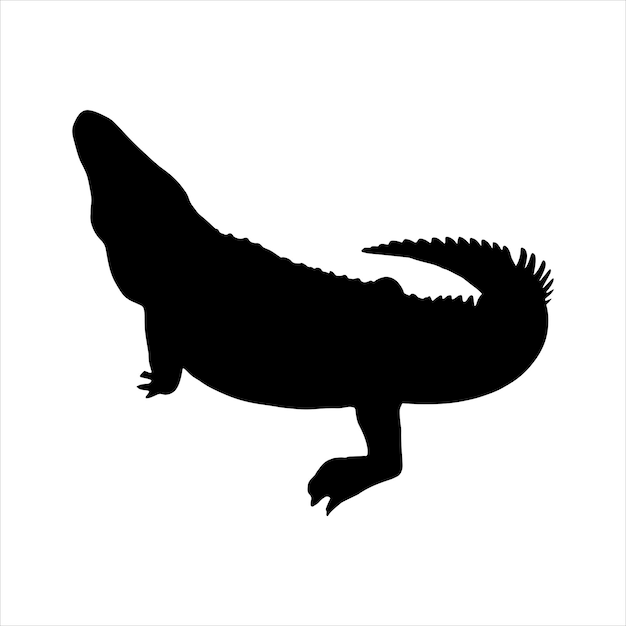 Vecteur collection de ensembles de silhouettes de crocodiles isolées noir sur fond blanc illustration vectorielle