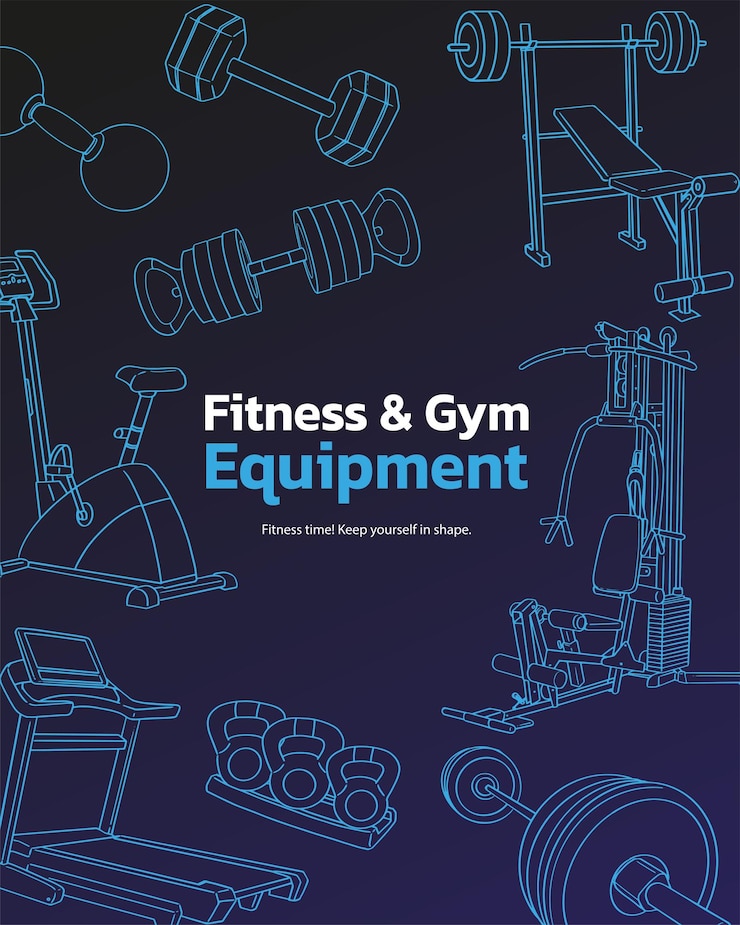 Vecteur collection d'équipements d'entraînement, de remise en forme et de gymnastique