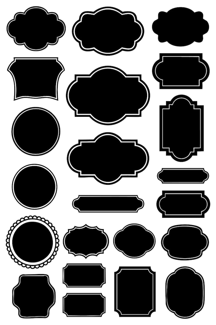 Vecteur collection d'étiquettes décoratives noires de style vintage
