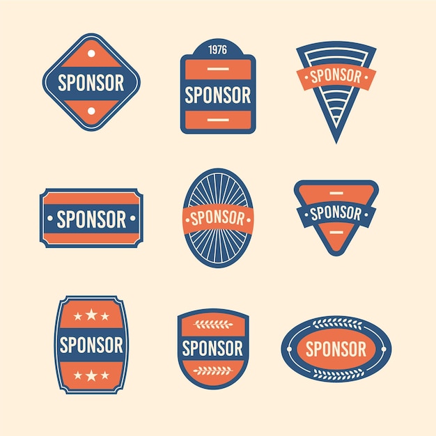 Collection d'étiquettes de sponsor