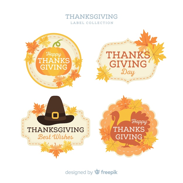 Collection D'étiquettes De Thanksgiving
