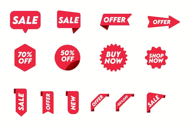 Collection d'étiquettes de vente colorées