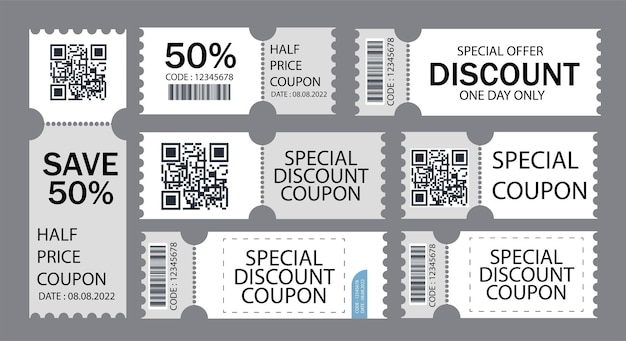 Collection D'étiquettes De Vente De Coupons Modernes De Vecteur Gratuit Avec Un Design Plat