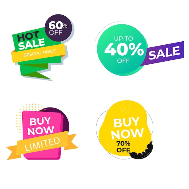 Collection d'étiquettes de vente Offre spéciale grosse vente remise meilleur prix set de bannières de méga vente