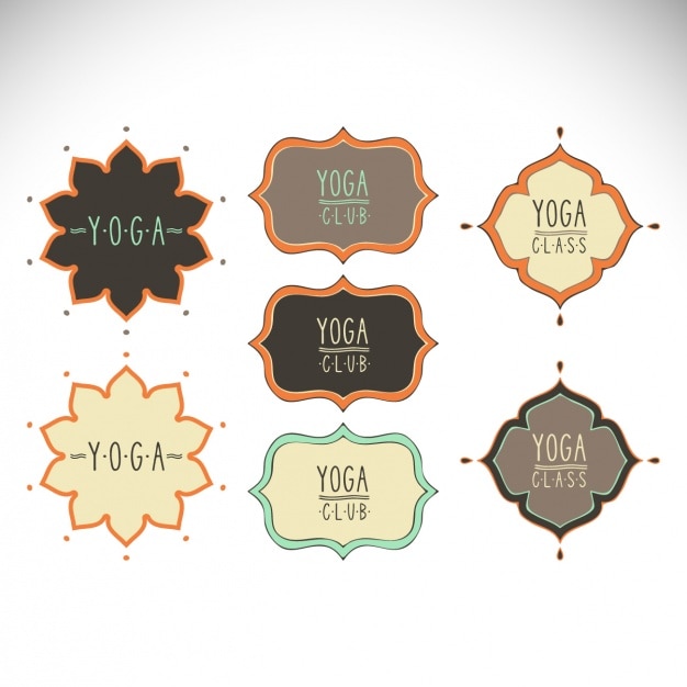 Vecteur collection d'étiquettes de yoga