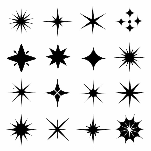 une collection d'étoiles dont une qui a le mot étoile dessus